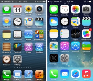 iOS6 and iOS7 design