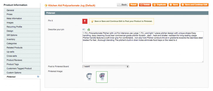 Pinner Plugin Product Page Screenshot