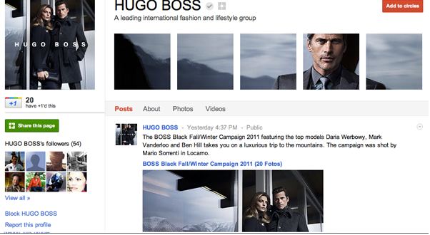 Hugo Boss Google+ - Fontera